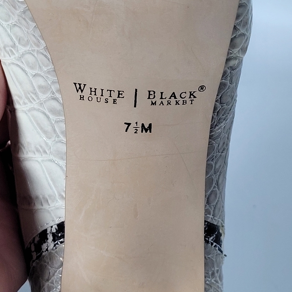 White House Black Market Snake Skin Peep Toe Heels - Picture 3 of 14